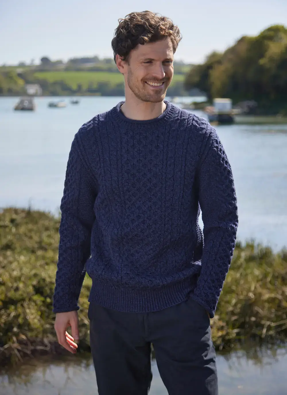 Eoghan Roll Neck Sweater in Dark Night